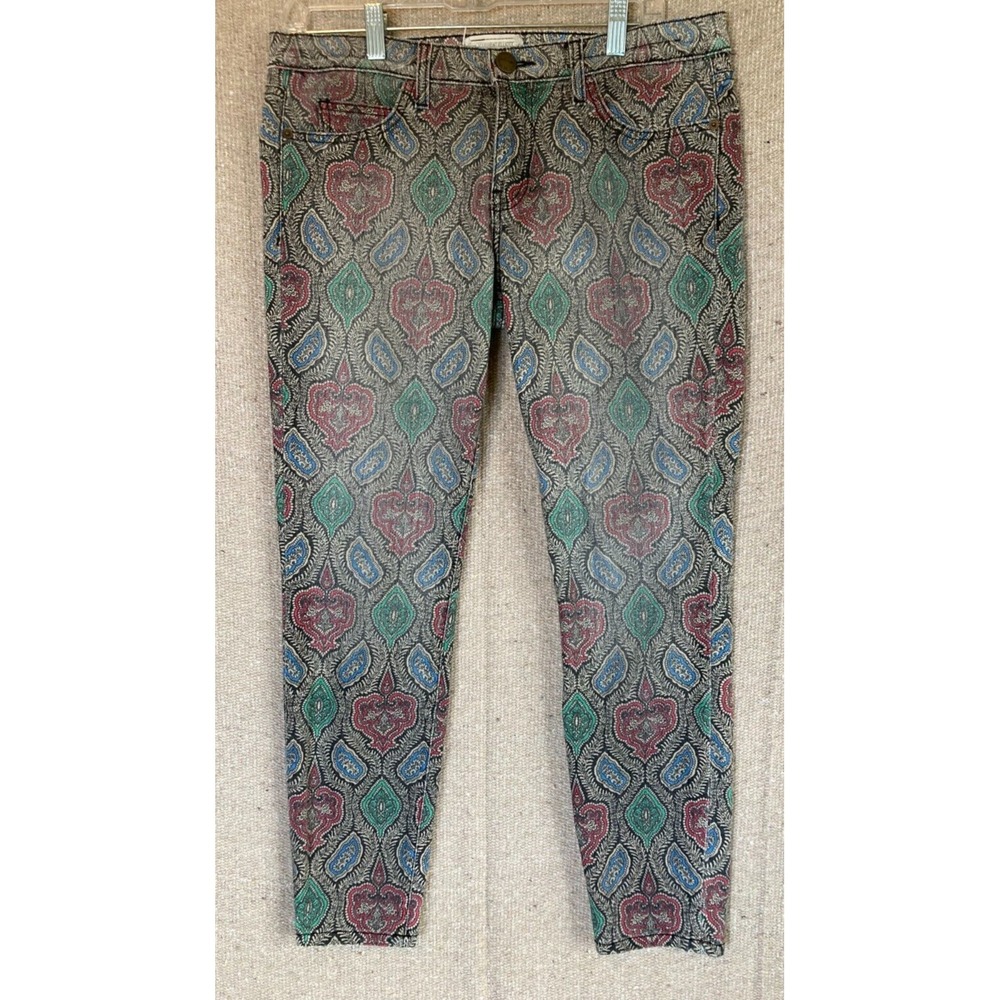 CURRENT ELLIOTT‎ The Stiletto Hindu Print Jeans Size 30 *RARE* PAISLEY